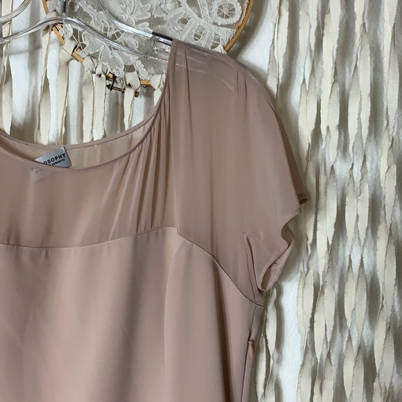 Philosophy de Alberta Ferretti Blush Short Sleeve Sheer Neckline Dress… - Picture 6 of 16